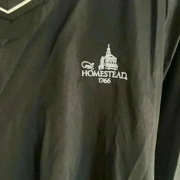 FJ  Foot Joy‎ Pullover Windbreaker Black VNeck Homestead Resort  XXL - Picture 2 of 9